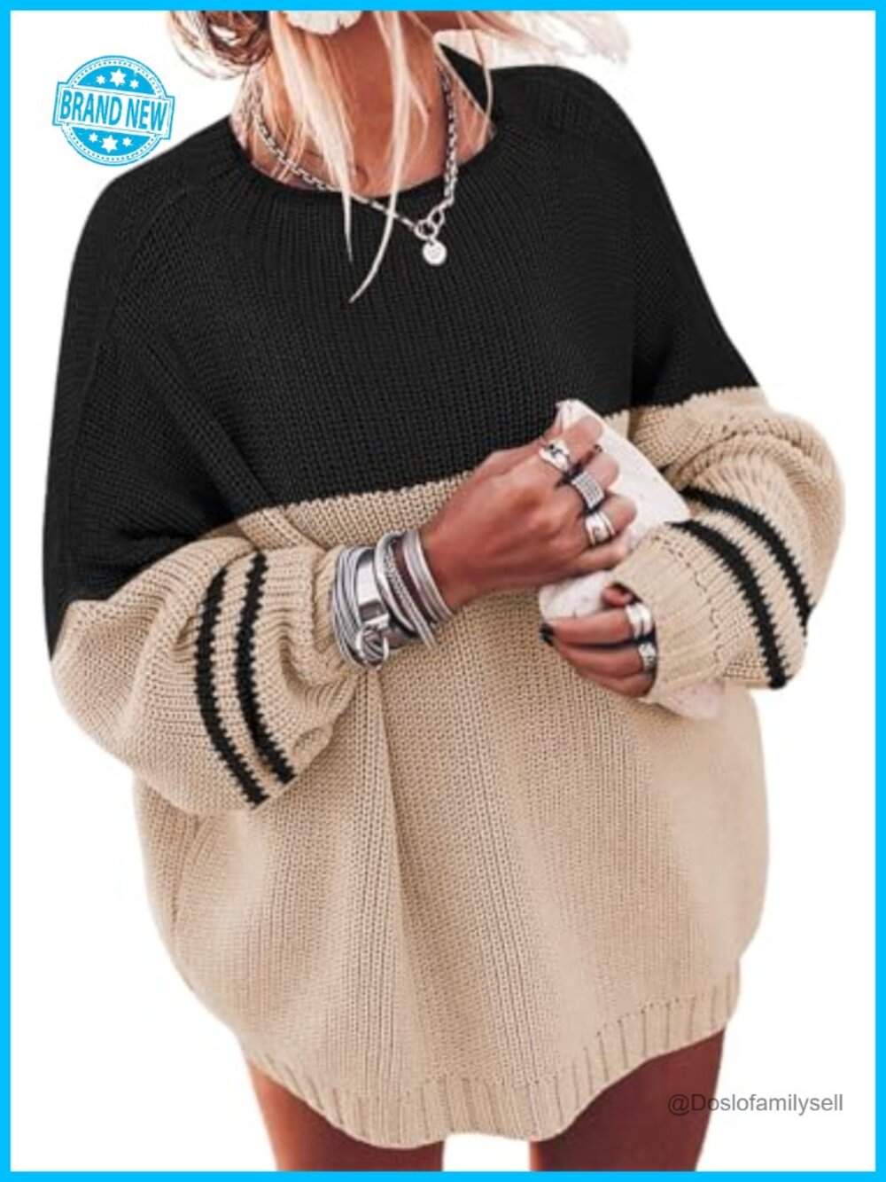 Womens Oversized Chunky Knit Sweater Mock Neck Batwing Long Sleeve Pullover